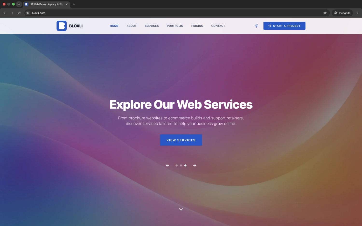 Bloxli web design Devon and web design Cornwall lightweight website project screenshot by Stormy Studios