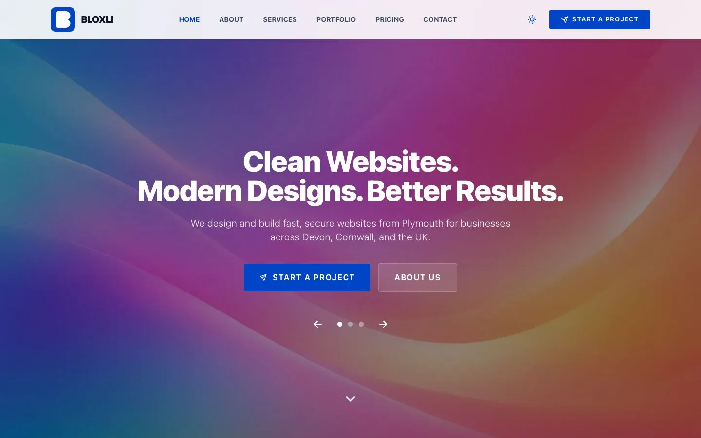 Bloxli branding and bespoke lightweight website created in Plymouth, Devon