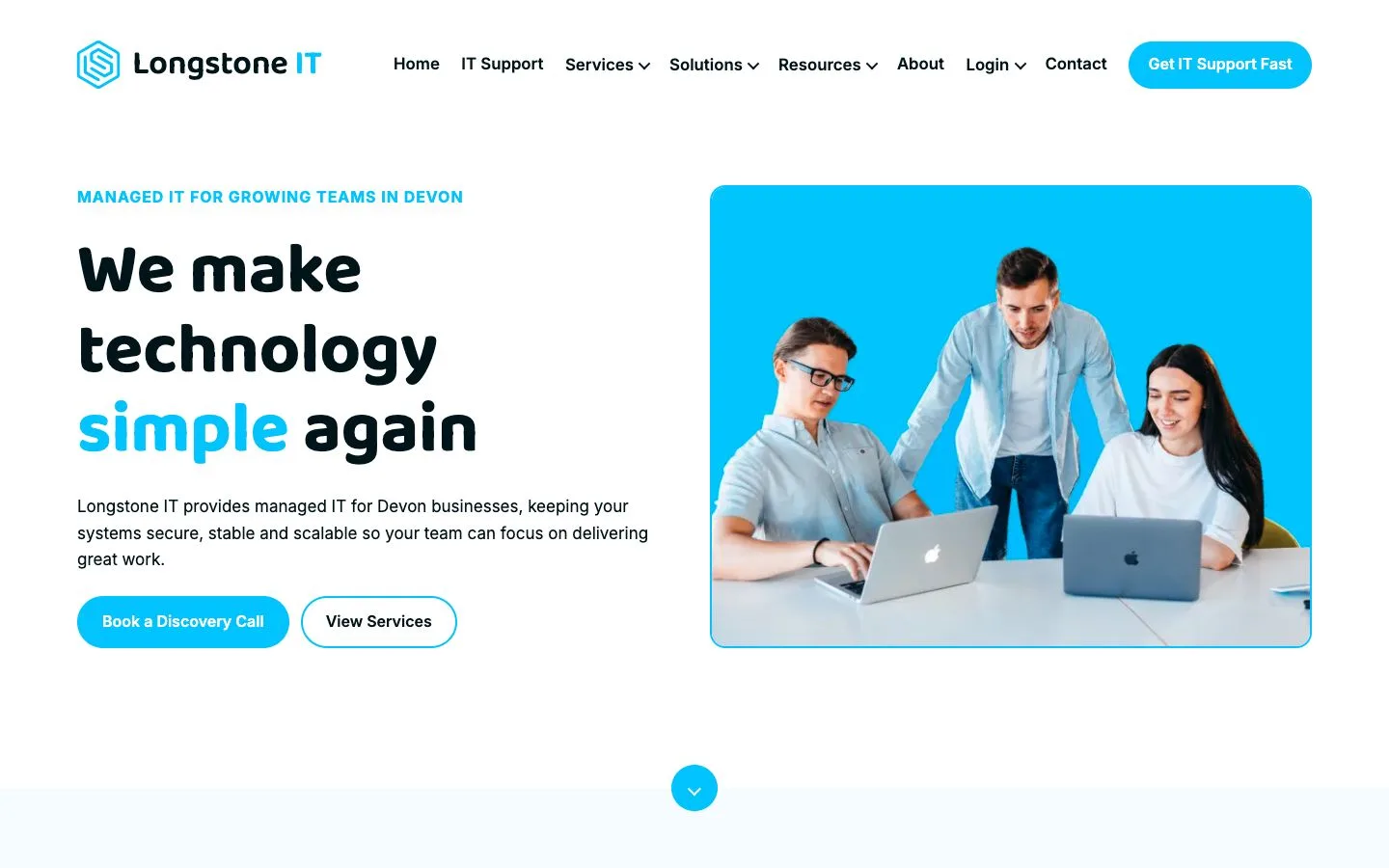 Longstone IT bespoke website with clear managed IT service routes in Kingsbridge, Devon