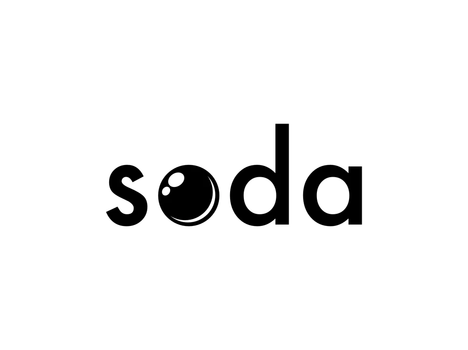 Soda SEO monochrome brand identity created for a United Kingdom search consultancy
